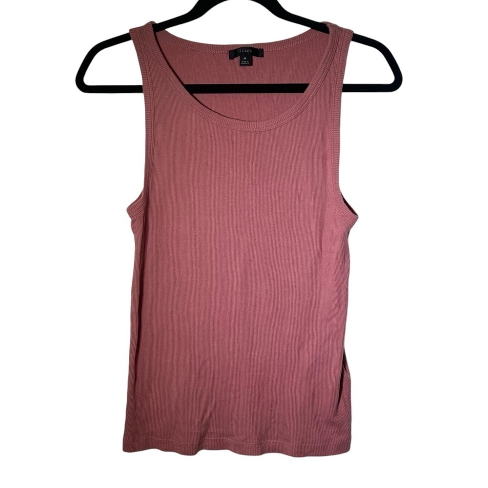 J Crew Pink Mauve Ribbed Cutaway Tank Top Medium